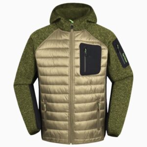 SF-005 Melange fleece fabric with nylon quilting light weight padded jacket