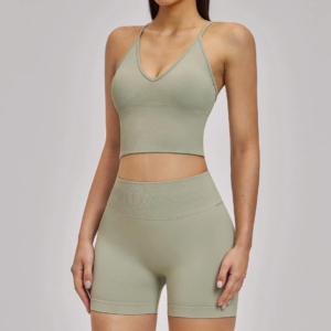 SY-004 Women's 2-Piece Workout Seamless Shorts Yogawear